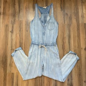 Lovestitch Acid Wash Capri Racerback Jumpsuit